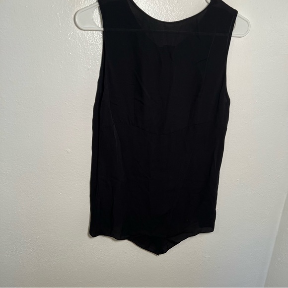 Sleeveless Sheer Blouse Black Split Back - Picture 5 of 8